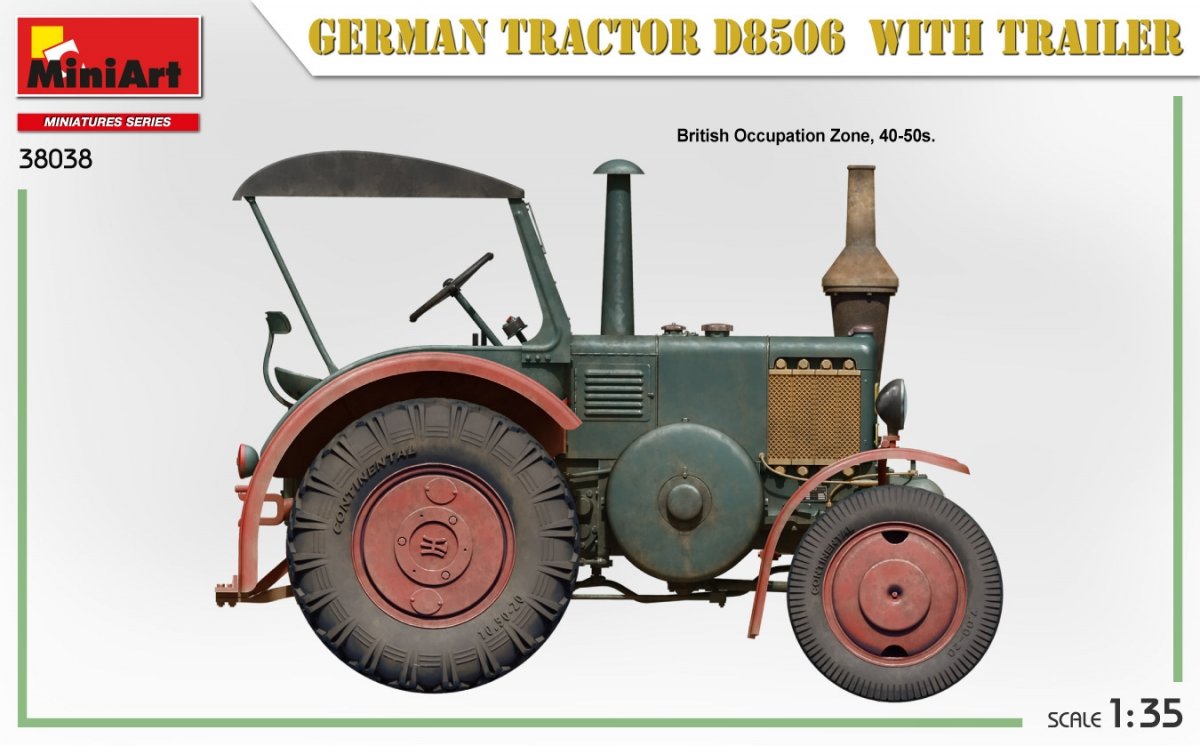 MiniArt 38038 German Tractor D8506 with trailer 1/35 – obrázek 6