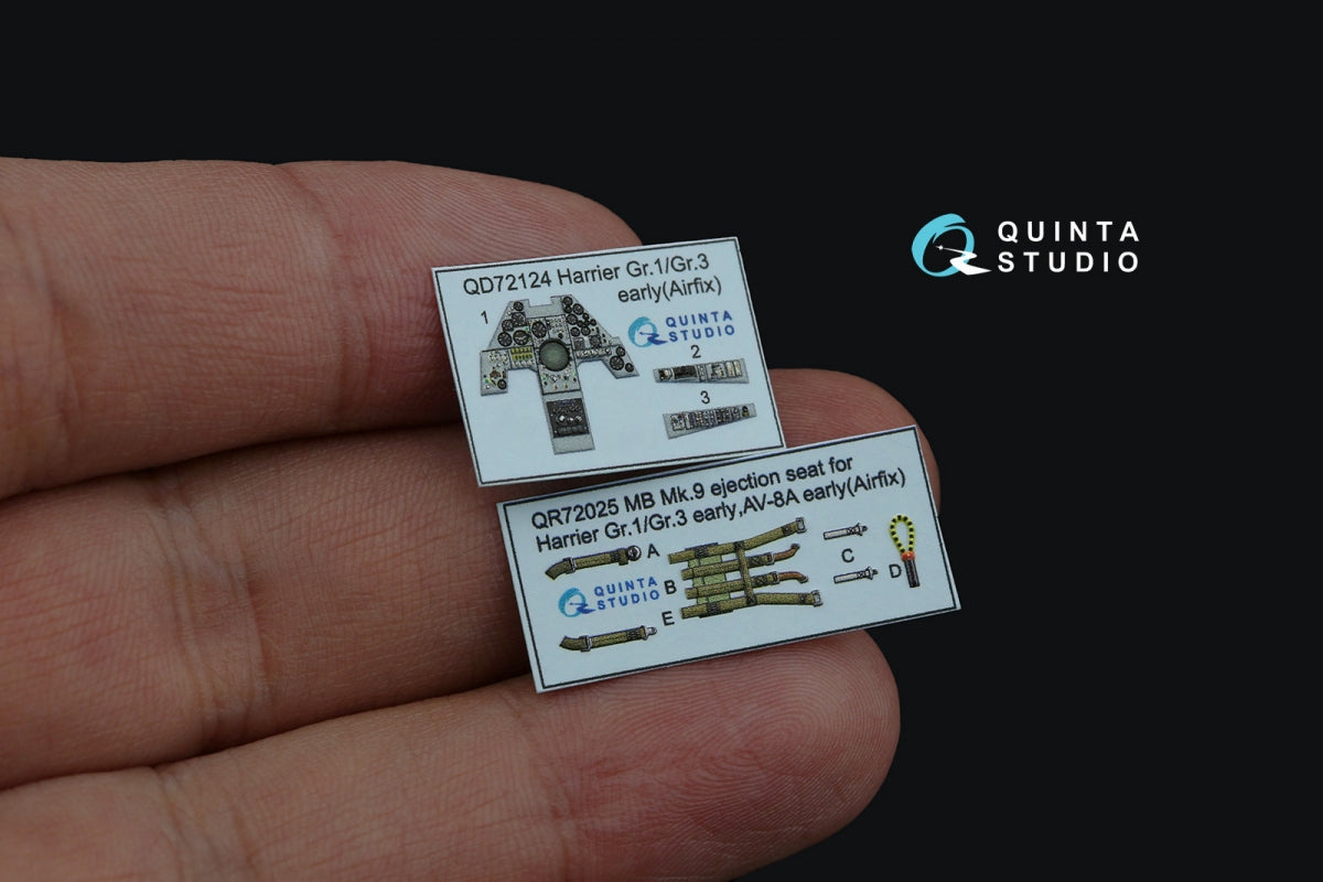 Quinta Studio QD72124 Harrier Gr.1 / Gr.3 early 3D-Printed colored Interior on decal paper (Airfix) 1/72 – image 3