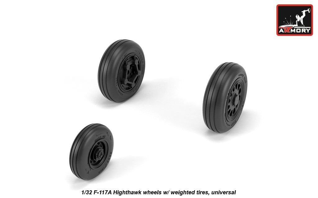 Armory Models AW32305 F-117A Nighthawk wheels w/ weighted tires 1/32 – image 3