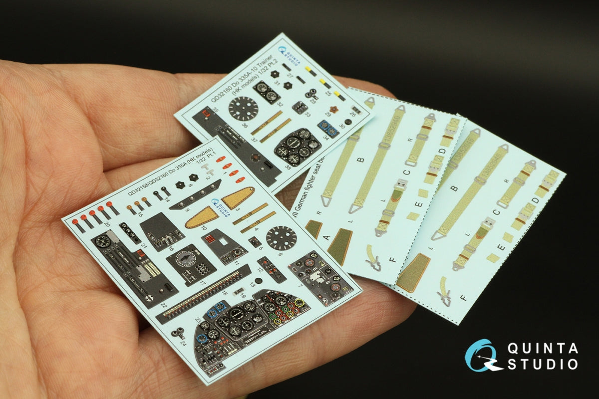 Quinta Studio QD32160 Do 335A-10 3D-Printed &amp;amp; colored Interior on decal paper (HK models) 1/32 – immagine 7