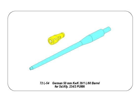 Aber 72L-54 Barrel 50mm KwK39/1 for Sd.Kfz.234/2 &amp;quot;Puma&amp;quot; / German 50mm KwK39/1 L/60 Barrel for Sd.Kfz.234/2 &amp;quot;PUMA&amp;quot; 1/72 – Bild 3
