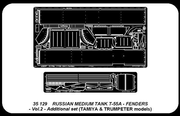 Aber 35129 Fenders for the Soviet T-55A medium tank part 2 additional set (TAM,TRU) (1/35) – image 4