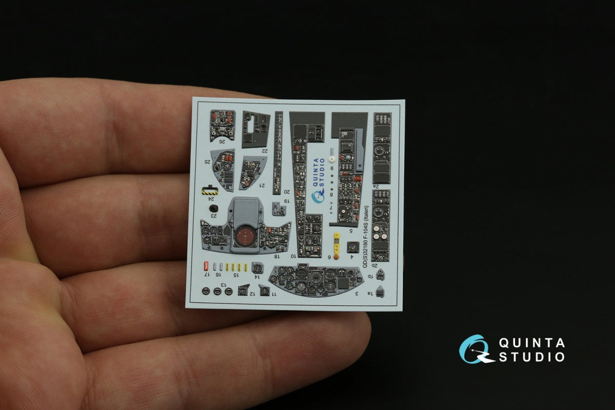 Quinta Studio QDS-32180 F-104S 3D-Printed colored Interior on decal paper (Italeri) (small version) 1/32 – image 5