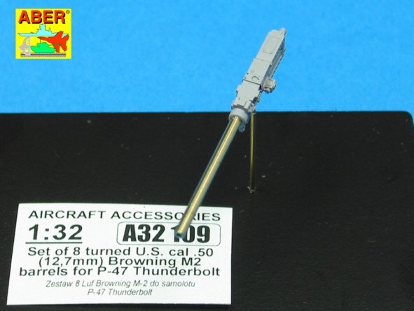 Aber A32109 Ensemble de 8 canons tournés de calibre .50 (12,7 mm) US Browning M2 pour P-47 Thunderbolt (1/32) – image 4