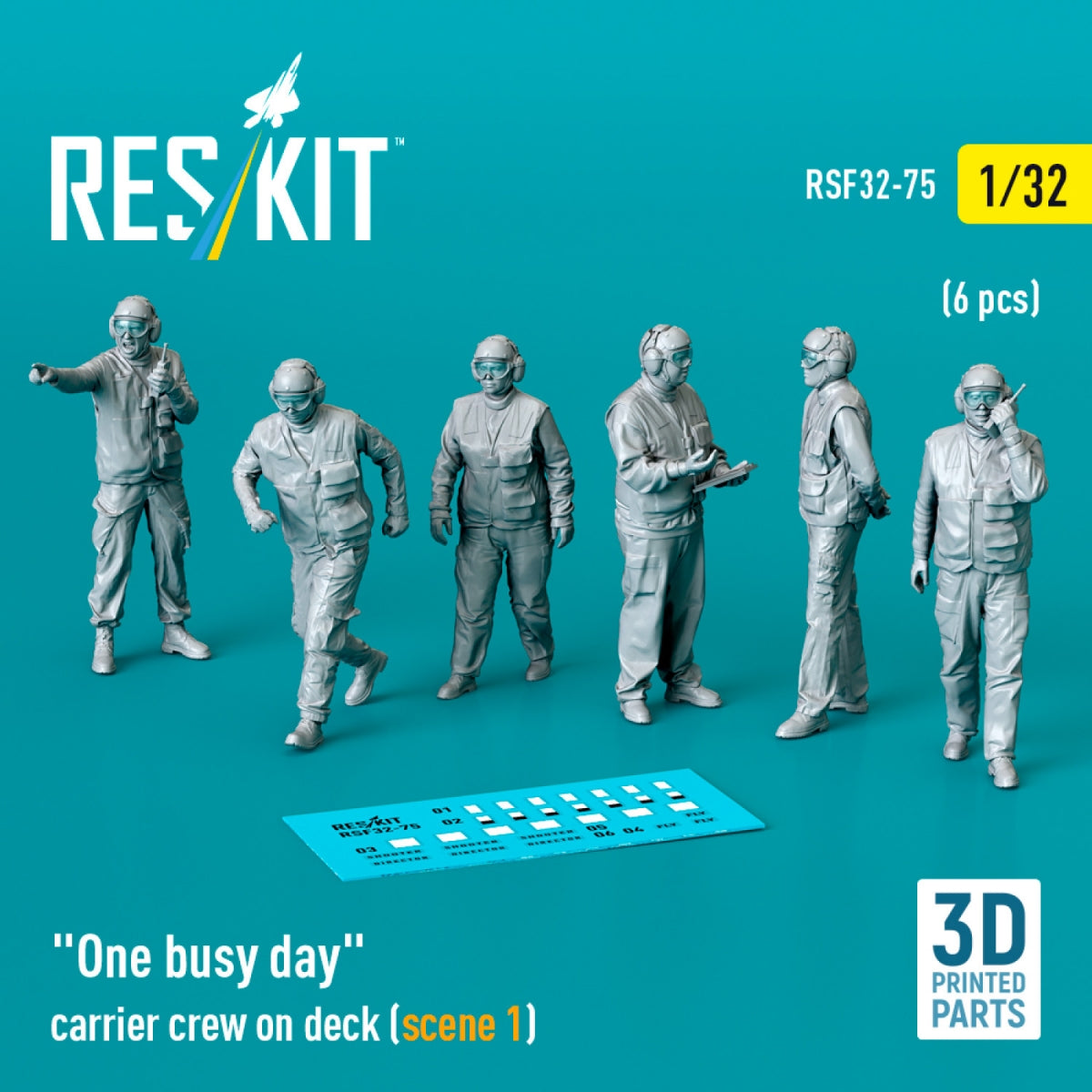 RESKIT RSF32-0071 F-105 (F, G) &amp;quot;Thunderchief&amp;quot; male pilots on access ladder (2 pcs) (3D Printed) 1/32