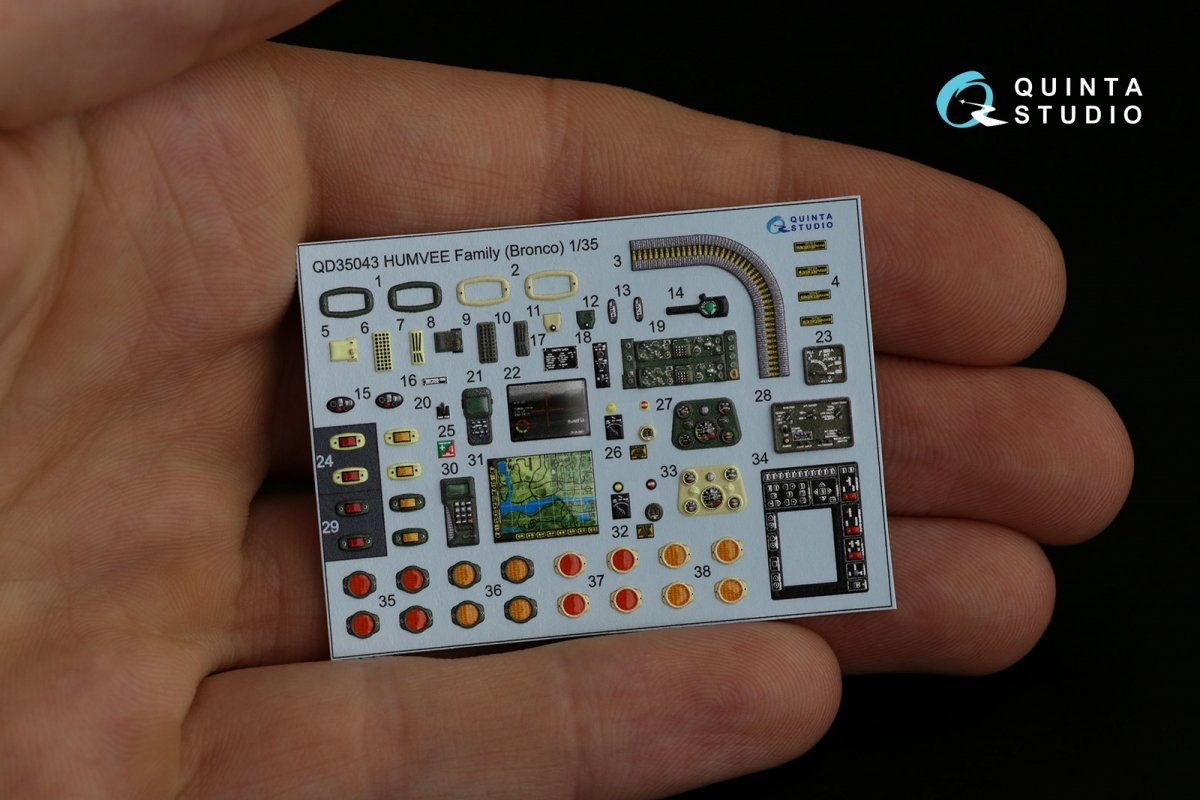 Quinta Studio QD35043 HUMVEE Family 3D-Printed &amp;amp; colored Interior on decal paper (Bronco) 1/35 – Bild 10