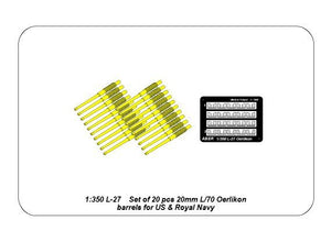 Aber 350L-27 Set of 20 pcs 20 mm L/70 Oerlikon Mk.10 barrels for US Navy ships 1/350 – Bild 6