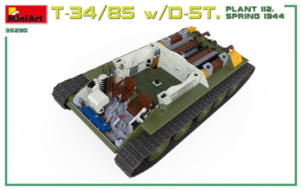 Miniart 35290 T-34/85 w/D-5T. PLANT 112. SPRING 1944. INTERIOR KIT 1/35 – immagine 5