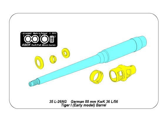 Aber 35L-026n German 88mm KwK 36 L/56 Tiger I (early model) 1/35 – image 6