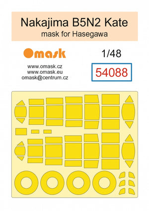 Omask X4834 Nakajima B5N2 Kate O-Max Set (for Eduard)(masks and EVA wheel bay plugs) 1/48