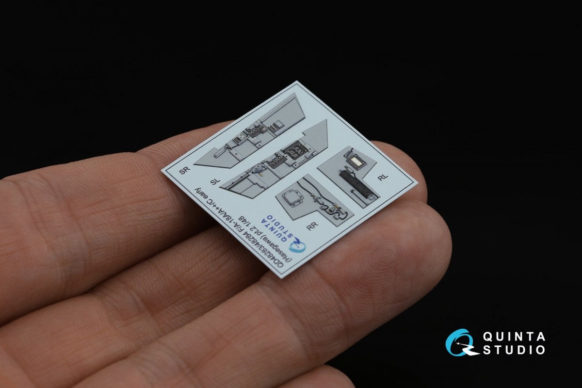 Quinta Studio QD48283 F/A-18A / C early 3D-Printed &amp;amp; colored Interior on decal paper (Hasegawa) 1/48 – obrázek 4