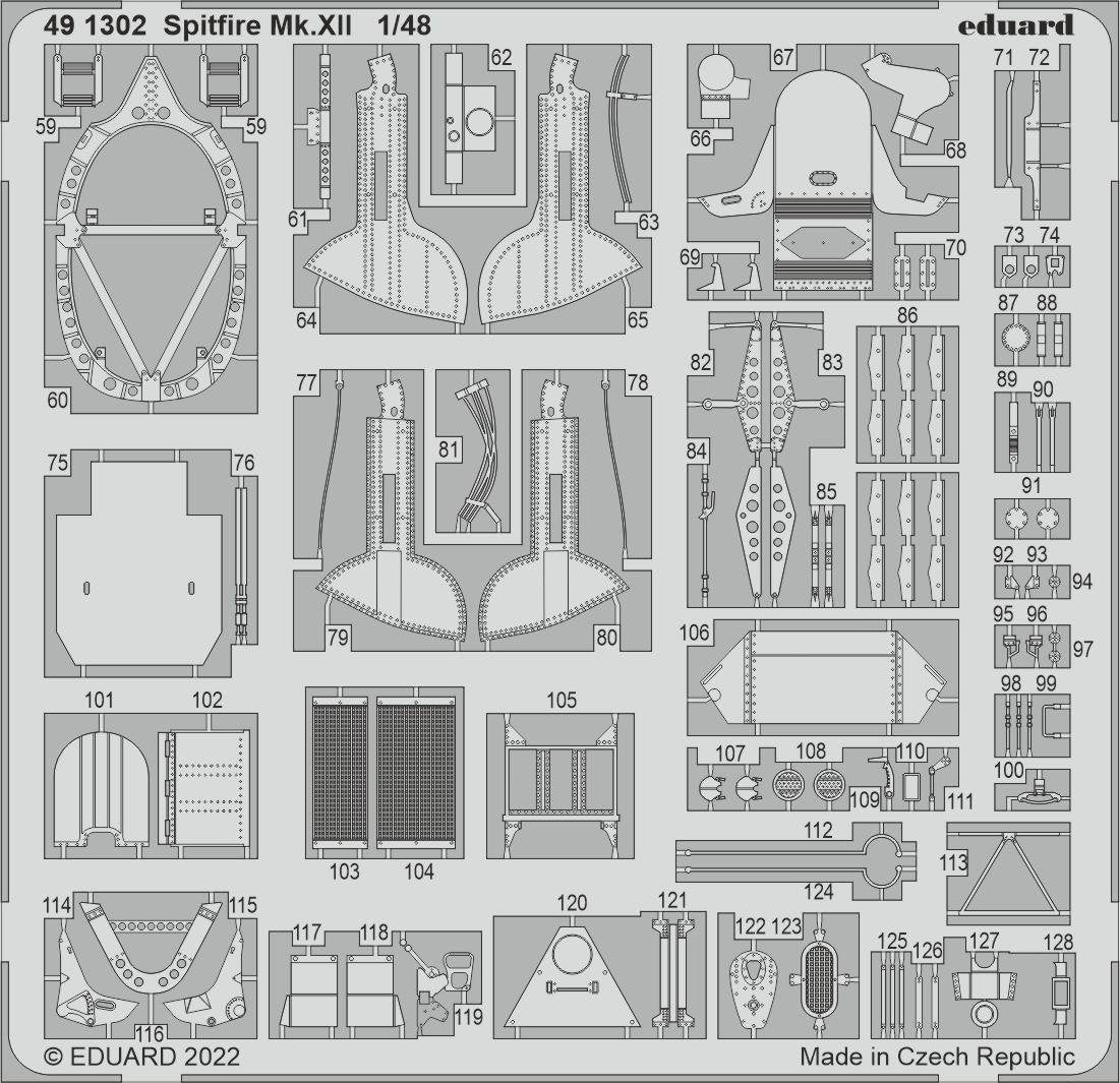 Eduard BIG49353 Spitfire Mk. XII AIRFIX 1/48 – immagine 3