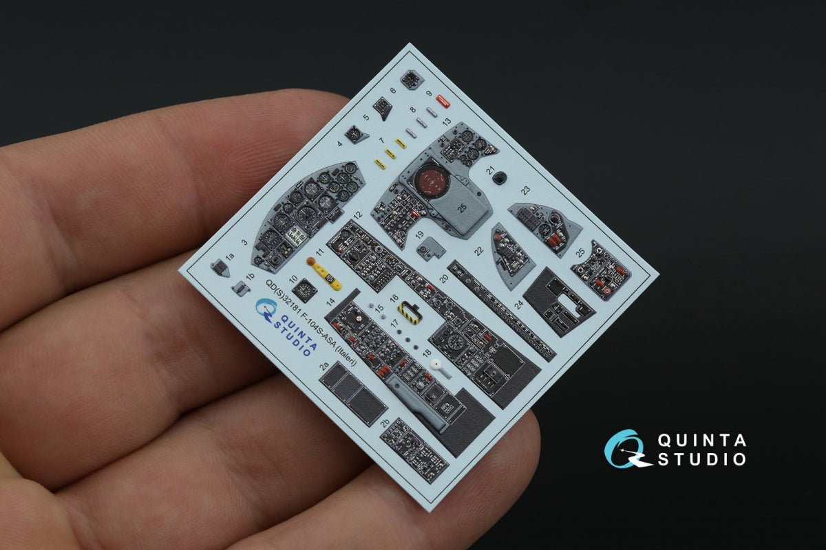 Quinta Studio QDS-32181 F-104S-ASA 3D-Printed colored Interior on decal paper (Italeri) (small version) 1/32 – imagen 3