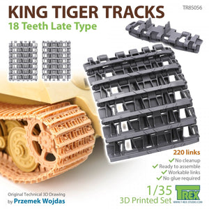 T-Rex Studio TR85056 King Tiger Tracks 18 Teeth Late Type 1/35