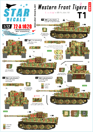 Star Decals 72-A1020 Western Front Tigers #2 1/72