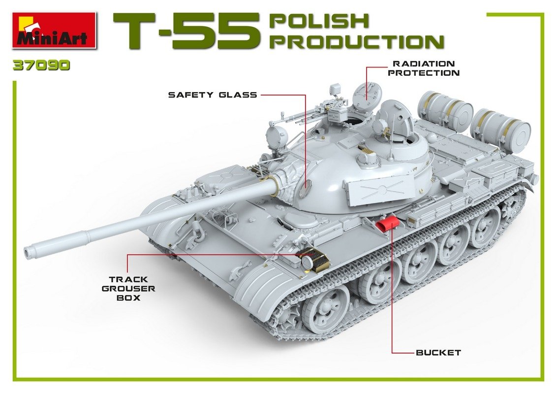 MiniArt 37090 T-55A POLISH PRODUCTION 1/35 – obrázek 2