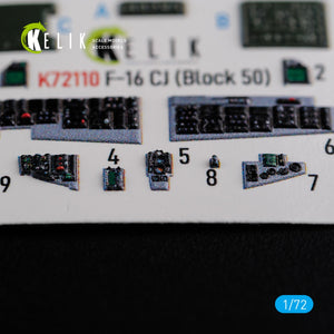 KELIK K72110 F-16 CJ (Block 50) interior 3D decals for Tamiya kit 1/72 – image 5