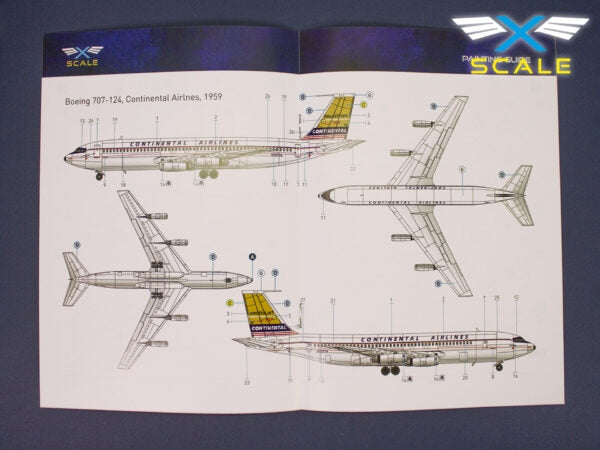 X-Scale 144008 B707-124 Long Range Narrow Body Airliner Continental 1/144 – obrázek 3
