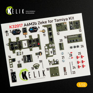 KELIK K32017 A6M2B ZEKE - INTERIOR 3D DECAL FOR TAMIYA KIT 1/32 – obrázek 2