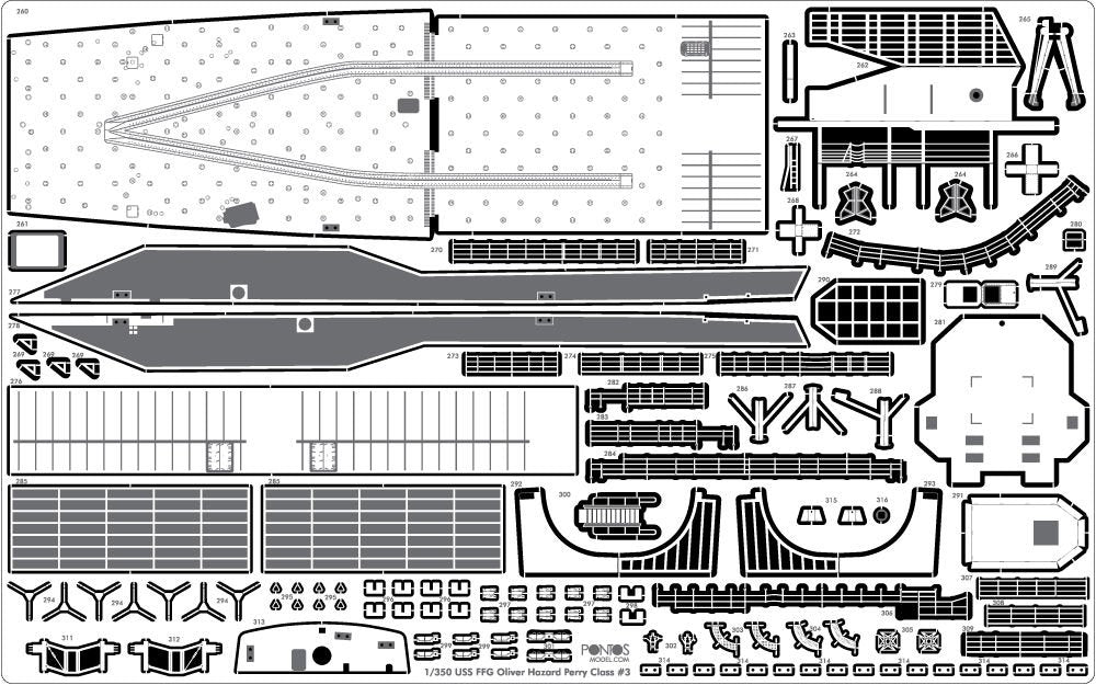Pontos 38019F1 USS FFG Oliver Hazard Perr Class LH Detail Up Set &amp;quot;Advanced&amp;quot; avec kit 1/350 – image 7