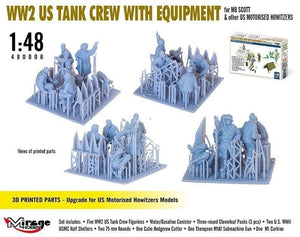 Mirage Hobby 480006 WW2 US Tank Crew With Equipment For M8 Scott And Other US Motorized Howitzers 1/48 – image 5