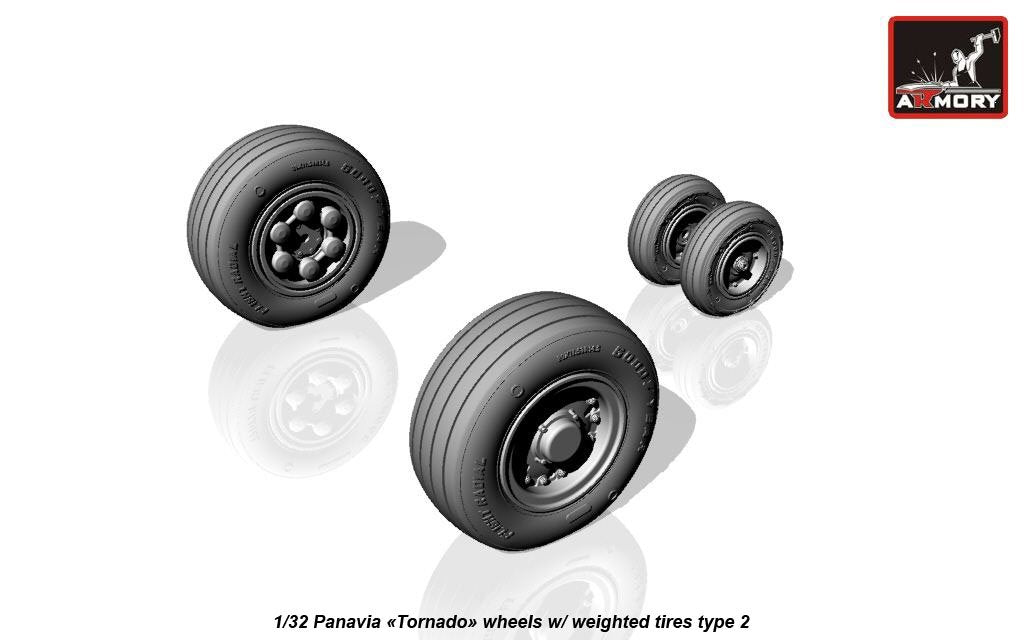 Armory Models AW32501b Panavia Tornado wheels, w/ tires type “b” (GY) 1/32 – image 2