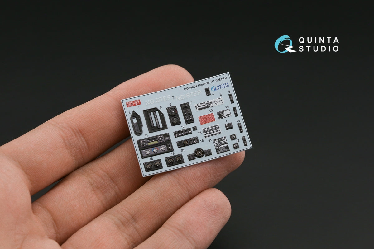 Quinta Studio QD24004 Hummer H1 3D-Printed &amp;amp; colored Interior on decal paper (MENG) 1/24 – image 3