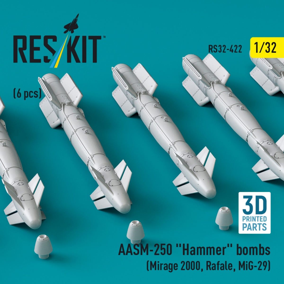 RESKIT RS32-0422 AASM-250 &amp;quot;Hammer&amp;quot; (6 pcs) (3D Printed) 1/32 – Bild 2