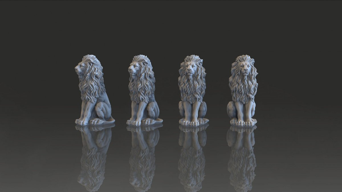 RT-Diorama 35666 Lion Statues Set (4pcs.) 1/35 – zdjęcie 2