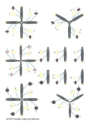 Techmod 48126 Propeller Stencils 1/48 – Bild 3