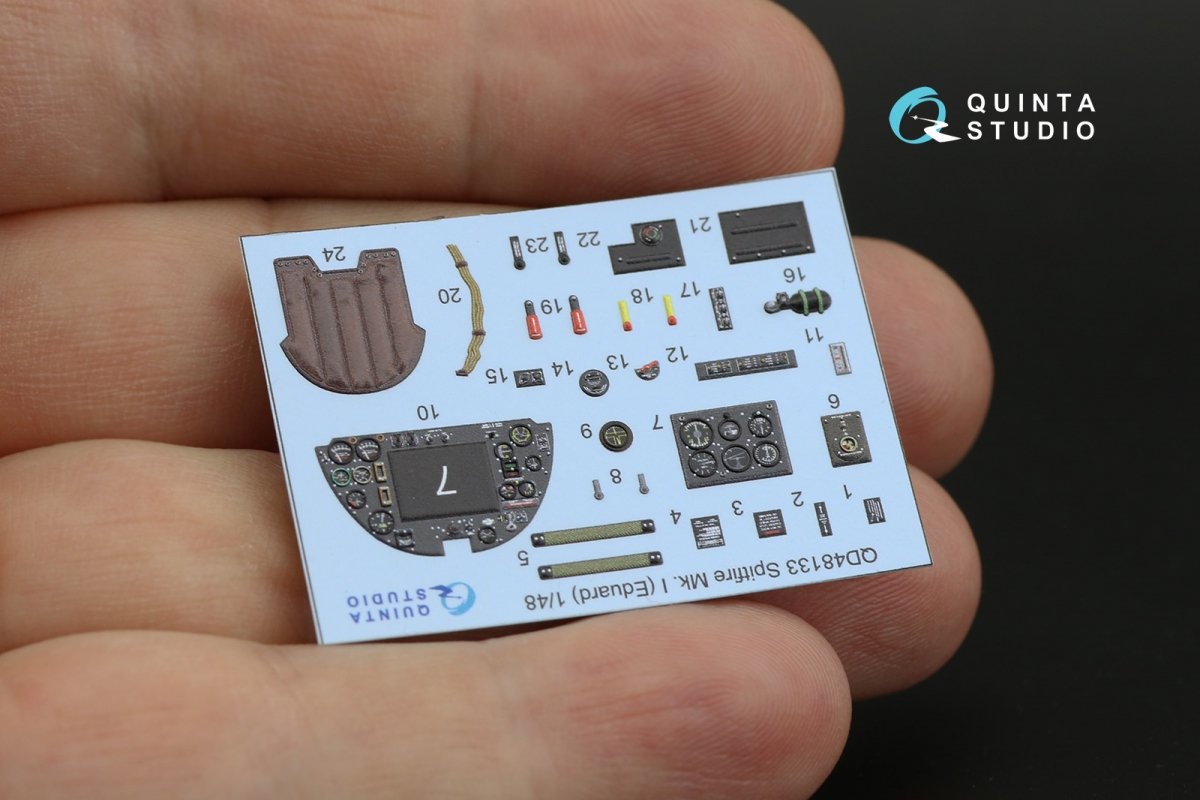 Quinta Studio QD48133 Spitfire Mk.I 3D-Printed &amp;amp; colored Interior on decal paper (Eduard) 1/48 – obrázek 10