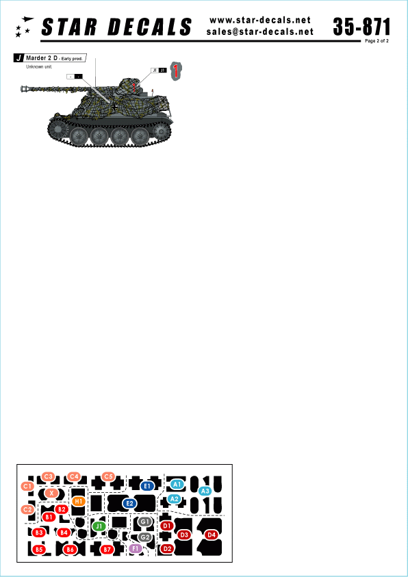 Star Decals 35-871 Panzerjager Marder IID 1/35 – obrázek 2