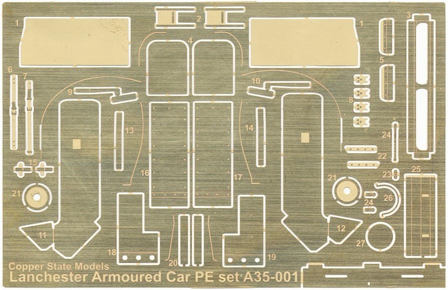 Ensemble de photodécoupe Copper State Models A35-001 Lanchester 1/35