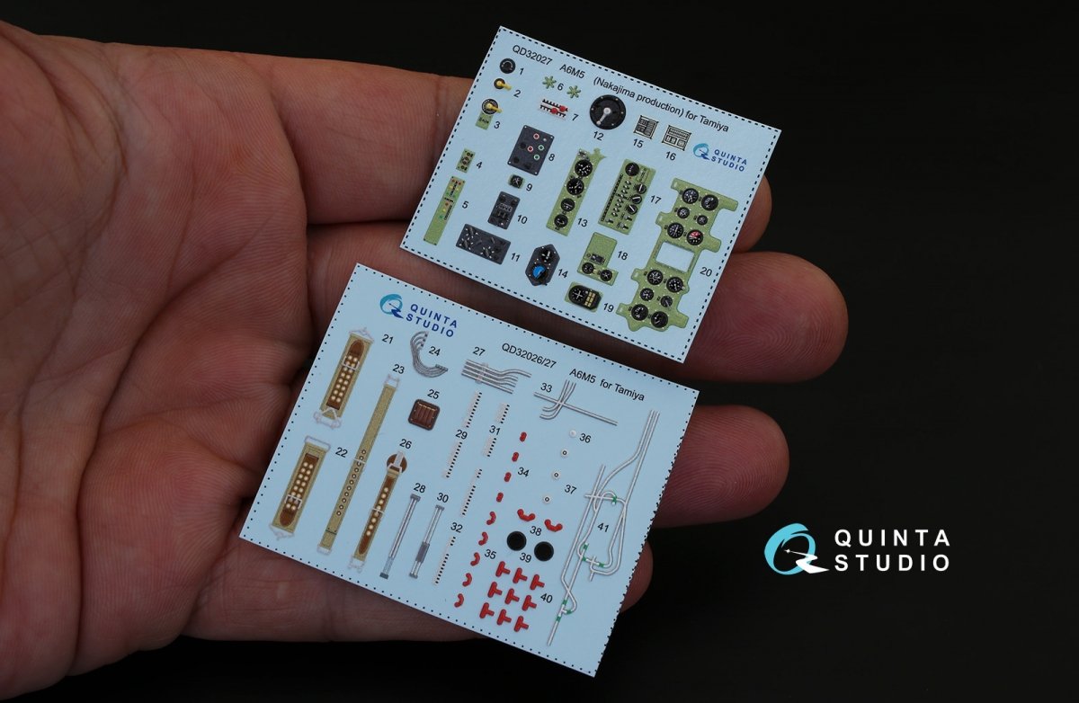 Quinta Studio QD32027 A6M5 (Nakajima prod.) 3D-Printed &amp;amp; colored Interior on decal paper (for Tamiya kit) 1/32 – immagine 2