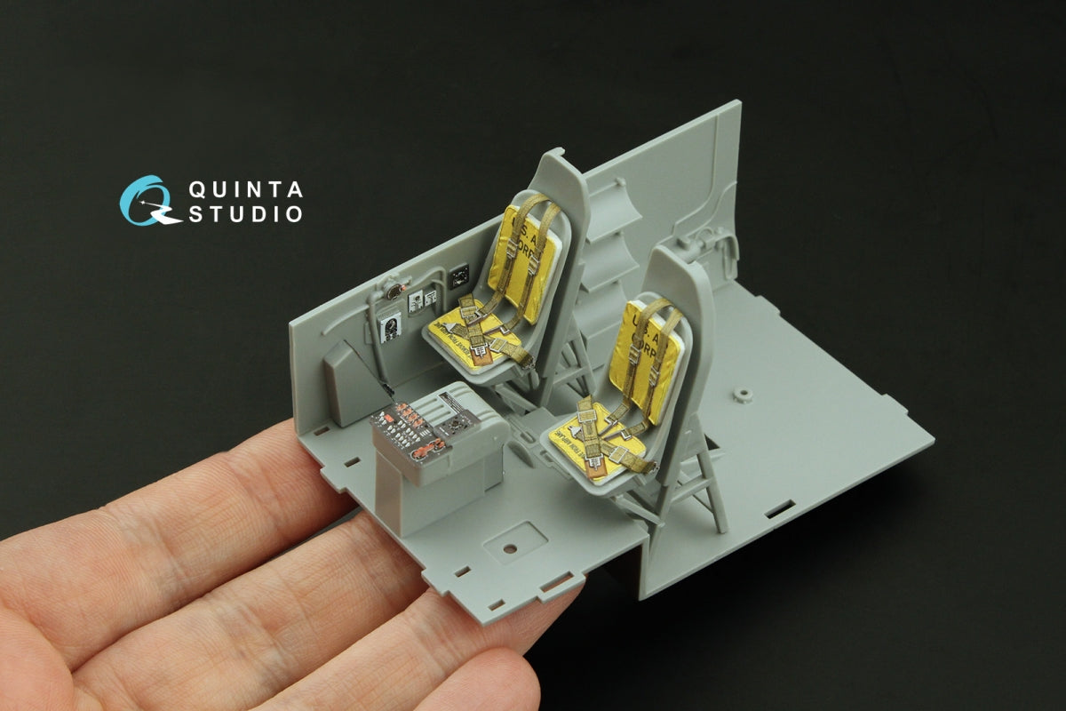 Quinta Studio QD32233 Boeing B-17E/F Pilot&amp;#39;s cockpit. 3D-Printed colored Interior on decal paper (HK models) 1/32 – Bild 9