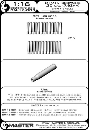 Master GM-16-003 M1919 Browning .30 caliber (7.62mm) - shells (25 pieces) 1/16 – image 4