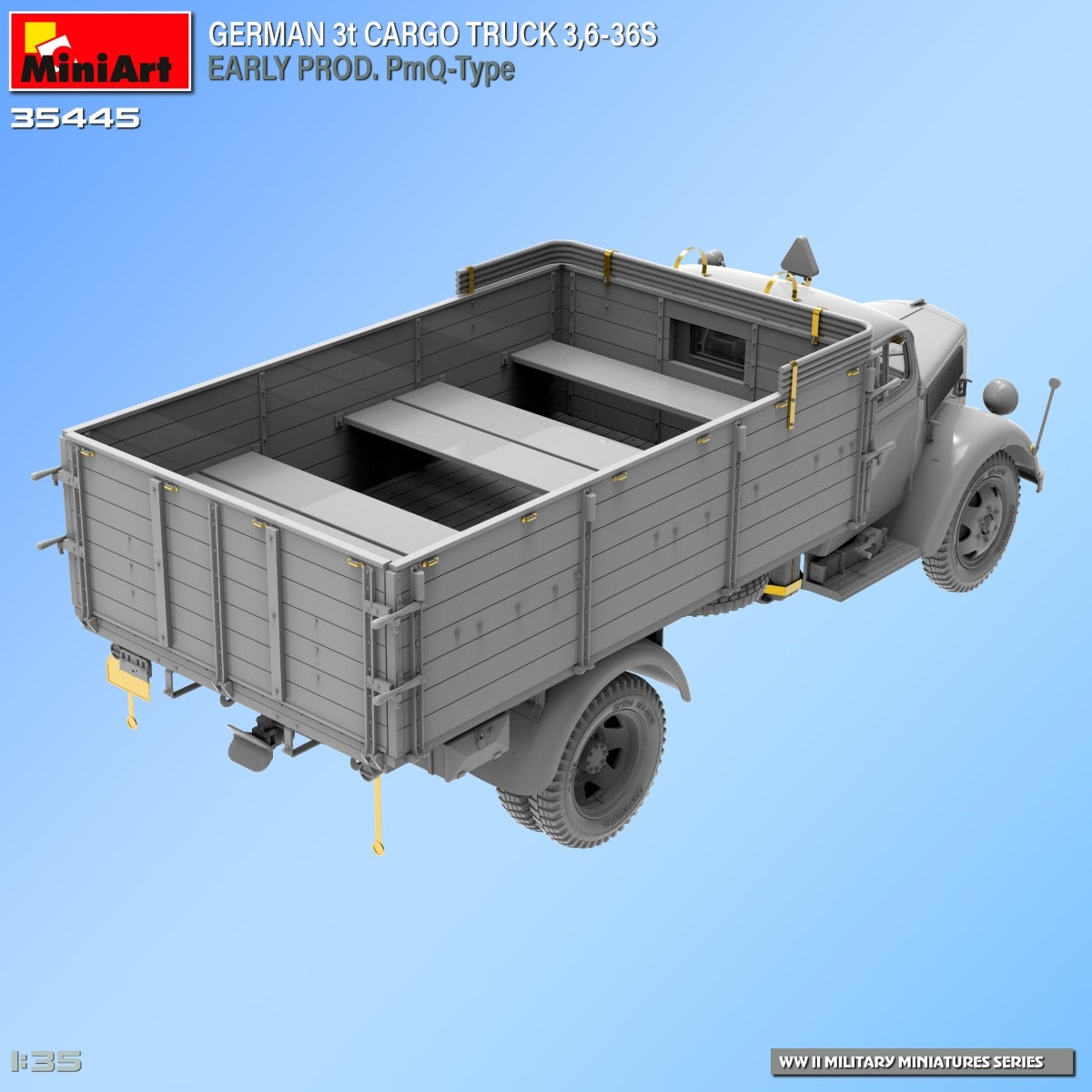 Miniart 35445 GERMAN 3t CARGO TRUCK 3.6-36S EARLY PROD. PmQ-Type 1/35 – obrázek 11