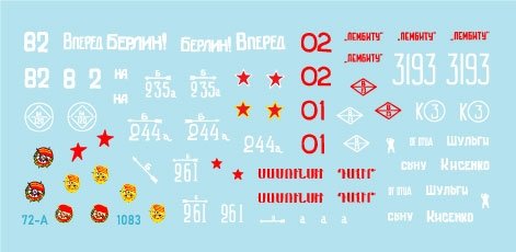 Star Decals 72-A1083 Soviet T-34-85 tanks 1944-45. 1944-45. Flattened 1944 turret and Factory 183 Nizhni Tagil turret. 1/72 – obrázek 2