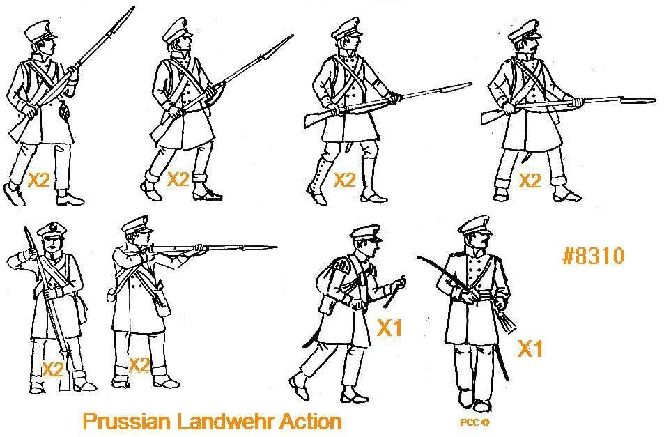 Hat 8310 Prussian Landwehr Action 1/72