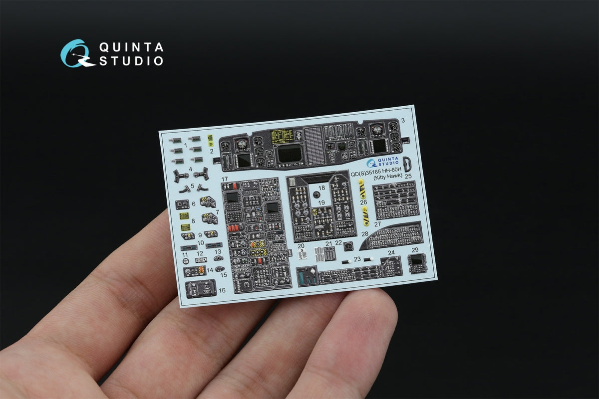 Quinta Studio QDS-35165 HH-60H Rescue Hawk 3D-Printed &amp; coloured Interior on decal paper (Kitty Hawk) (Small version) 1/35