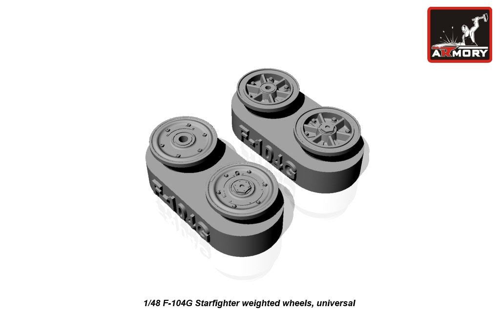 Armory Models AW48312 F-104G Starfighter wheels (w/ optional nose wheels) 1/48 – image 4