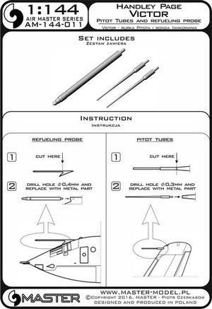 Master AM-144-011 Handley Page Victor - Pilot Tubes and Refueling Probe Boom 1/144 – obrázek 4