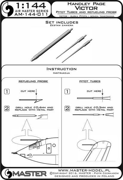Master AM-144-011 Handley Page Victor - Pilot Tubes and Refueling Probe Boom 1/144 – obrázek 4