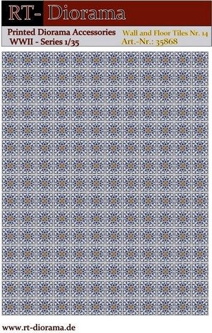 RT-Diorama 35868 Printed Accessories: Wall and Floor Tiles No.14 1/35