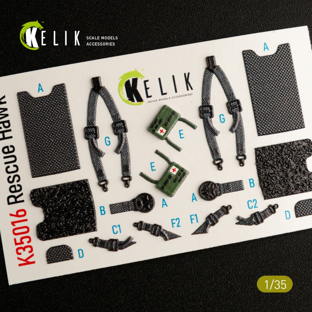 KELIK K35016 HH-60H RESCUE HAWK INTERIOR 3D DECALS FOR KITTY HAWK KIT 1/35 – image 2