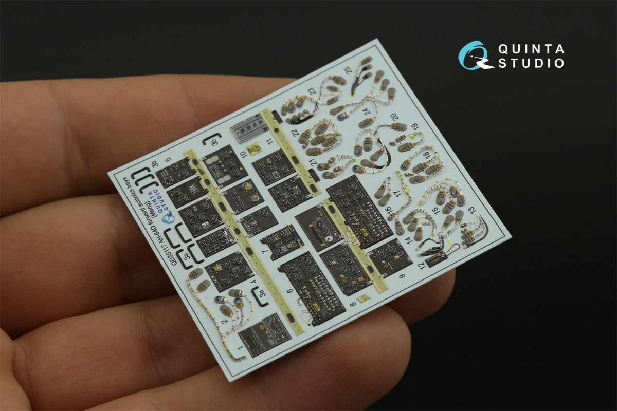 Quinta Studio QD35117 AH-64D Extended forward avionics bays 3D-Printed &amp;amp; colored Interior on decal paper (Meng) 1/35 – Bild 6