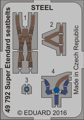 Eduard 49792 Super Etendard seatbelts STEEL KITTY HAWK 1/48