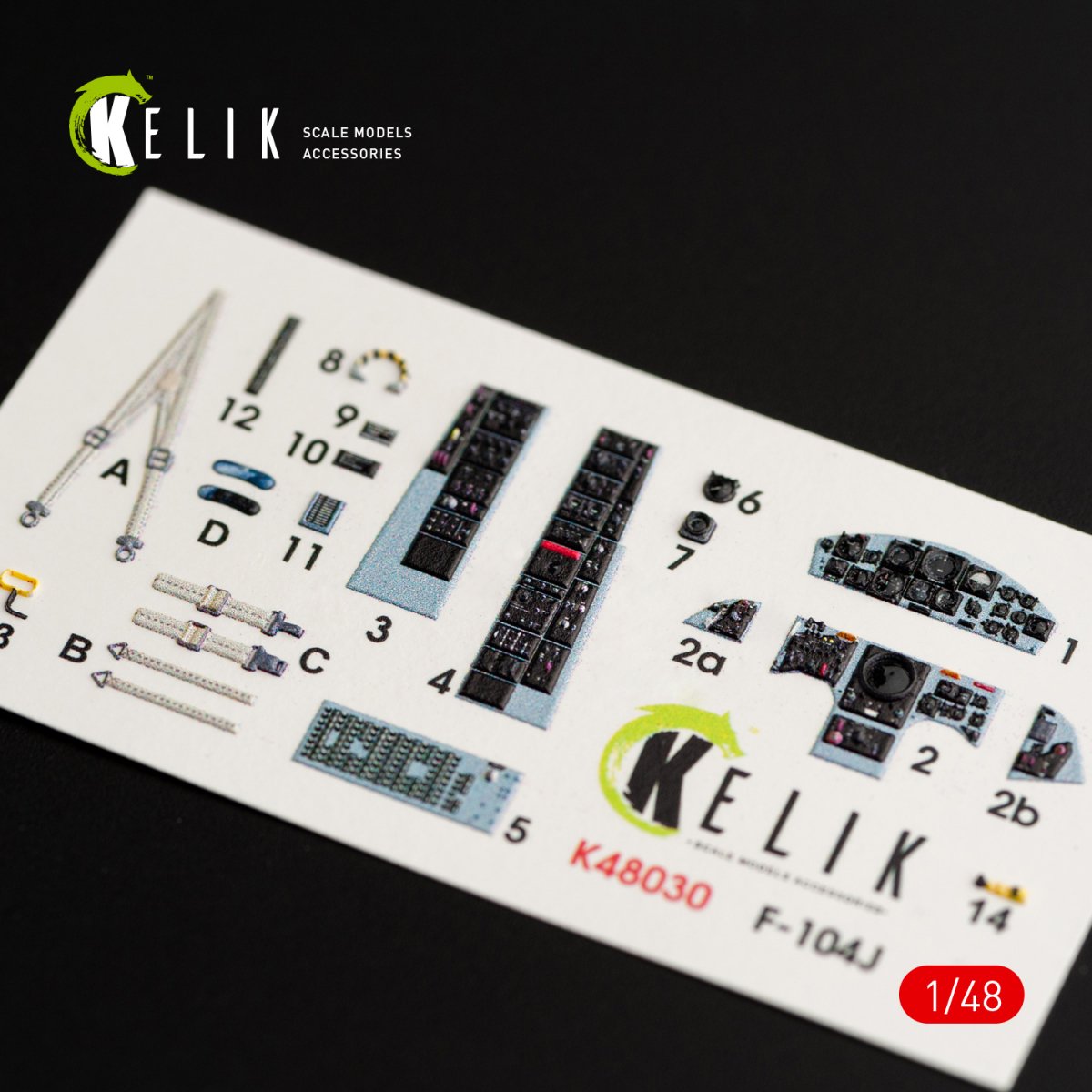 KELIK K48030 F-104J &amp;quot;STARFIGHTER&amp;quot; INTERIOR 3D DECALS FOR KINETIC KIT 1/48