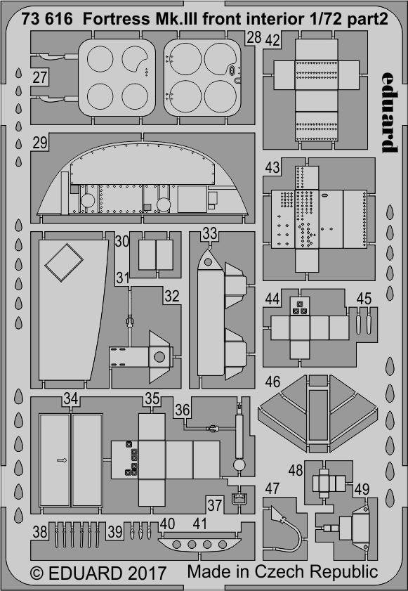 Eduard 73616 Fortress Mk. III front interior AIRFIX 1/72 – zdjęcie 2