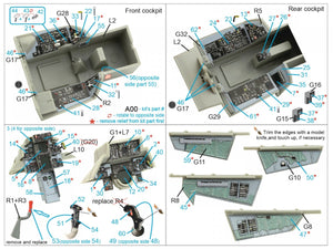Quinta Studio QD32098 F-14A 3D-Printed &amp;amp; colored Interior on decal paper ( Trumpeter ) 1/32 – image 2